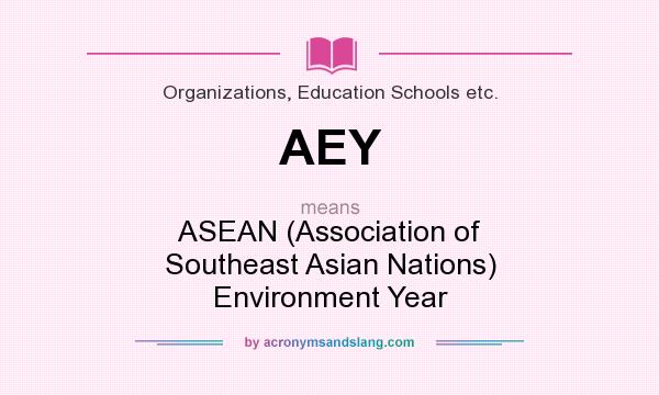 What does AEY mean? It stands for ASEAN (Association of Southeast Asian Nations) Environment Year