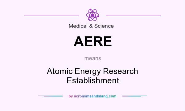 What does AERE mean? It stands for Atomic Energy Research Establishment