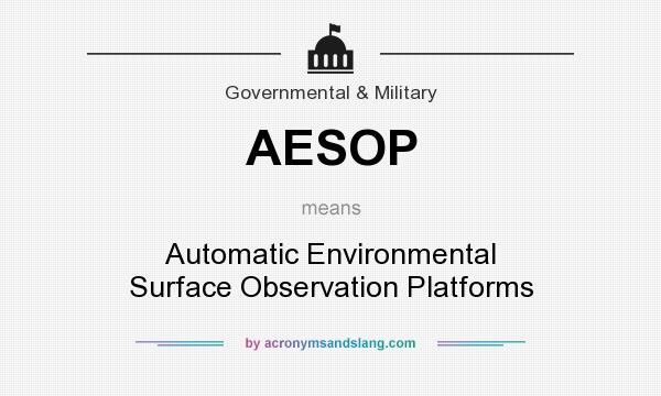 What does AESOP mean? It stands for Automatic Environmental Surface Observation Platforms