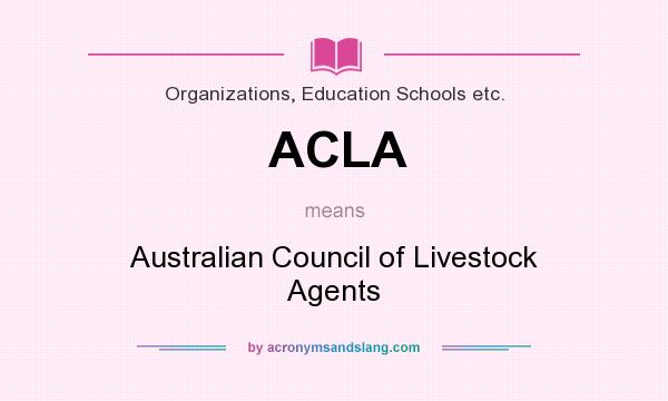 What does ACLA mean? It stands for Australian Council of Livestock Agents
