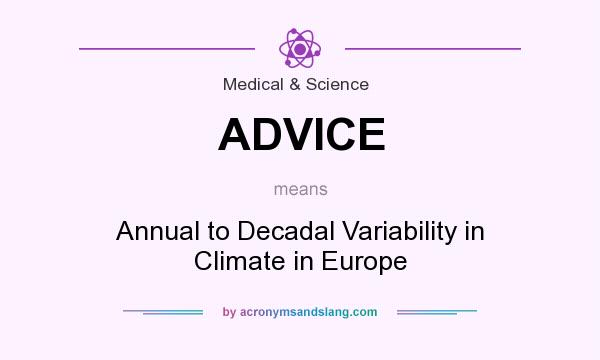 What does ADVICE mean? It stands for Annual to Decadal Variability in Climate in Europe