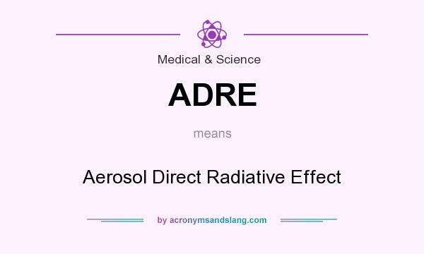 What does ADRE mean? It stands for Aerosol Direct Radiative Effect