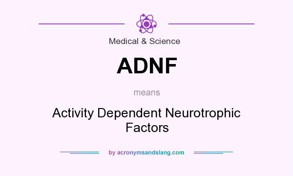 What does ADNF mean? It stands for Activity Dependent Neurotrophic Factors