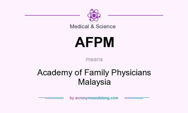 What does AFPM mean? It stands for Academy of Family Physicians Malaysia