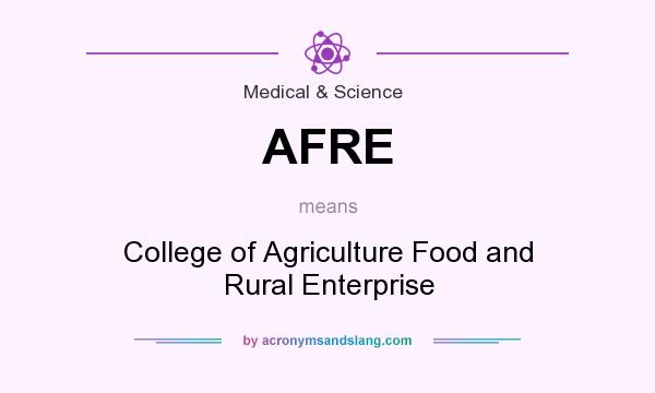What does AFRE mean? It stands for College of Agriculture Food and Rural Enterprise