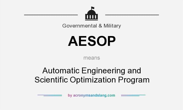 What does AESOP mean? It stands for Automatic Engineering and Scientific Optimization Program