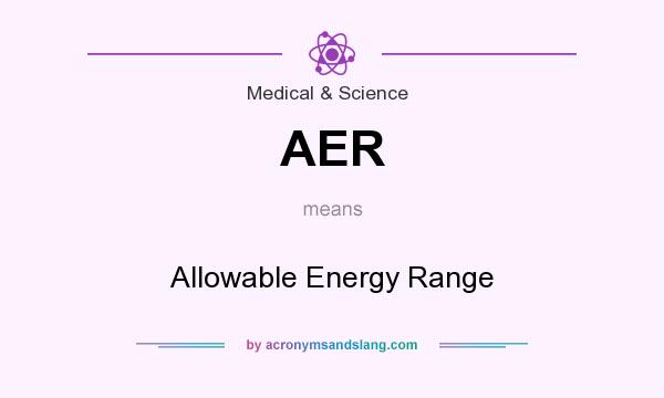 What does AER mean? It stands for Allowable Energy Range