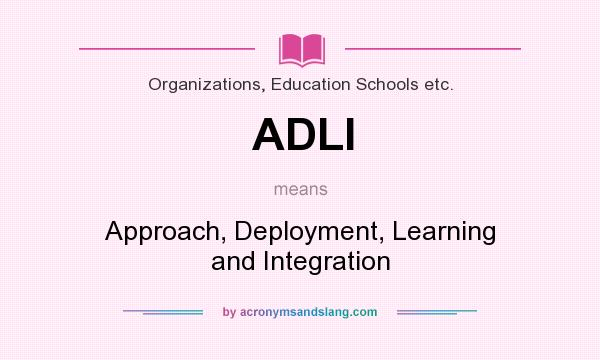 What does ADLI mean? It stands for Approach, Deployment, Learning and Integration