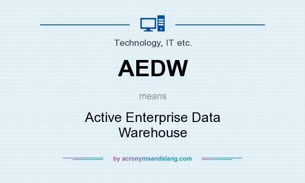 What does AEDW mean? It stands for Active Enterprise Data Warehouse
