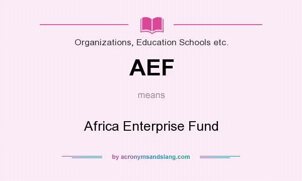 What does AEF mean? It stands for Africa Enterprise Fund