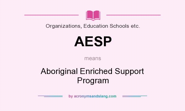 What does AESP mean? It stands for Aboriginal Enriched Support Program