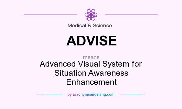 What does ADVISE mean? It stands for Advanced Visual System for Situation Awareness Enhancement