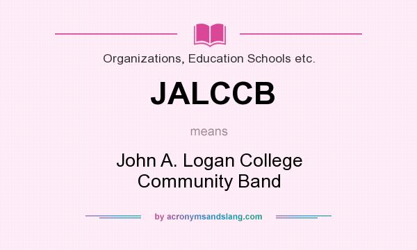 What does JALCCB mean? It stands for John A. Logan College Community Band