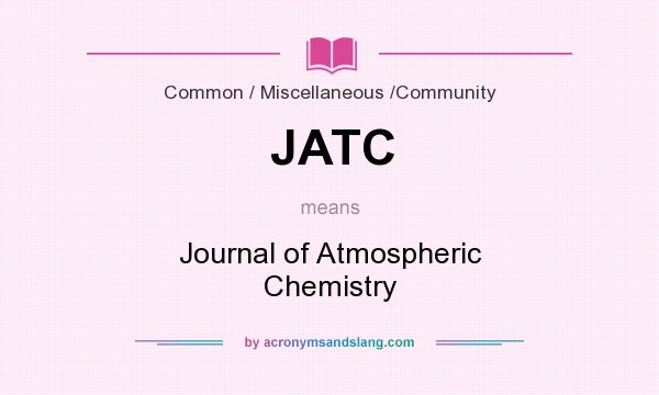 What does JATC mean? It stands for Journal of Atmospheric Chemistry