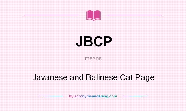 What does JBCP mean? It stands for Javanese and Balinese Cat Page