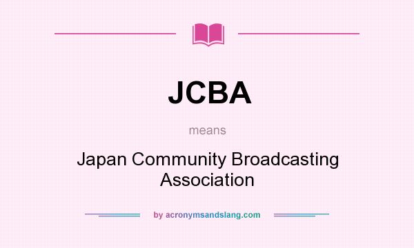 What does JCBA mean? It stands for Japan Community Broadcasting Association