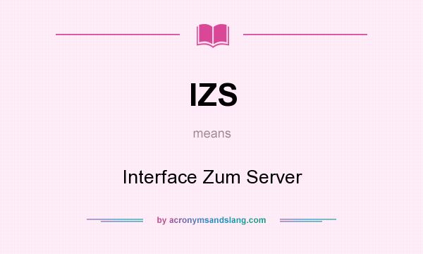 What does IZS mean? It stands for Interface Zum Server