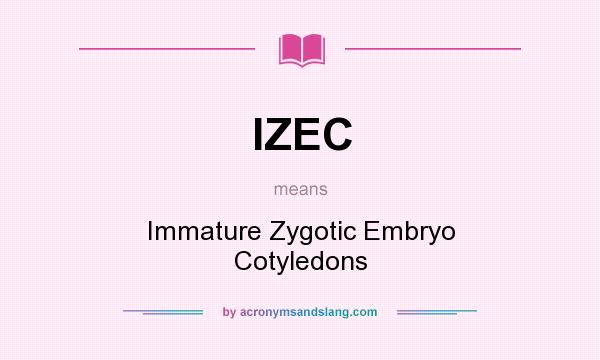 What does IZEC mean? It stands for Immature Zygotic Embryo Cotyledons