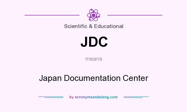 What does JDC mean? It stands for Japan Documentation Center
