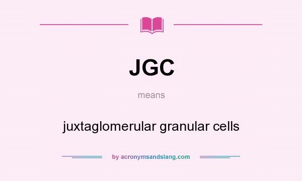What does JGC mean? It stands for juxtaglomerular granular cells