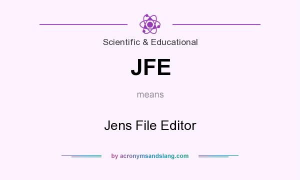 What does JFE mean? It stands for Jens File Editor