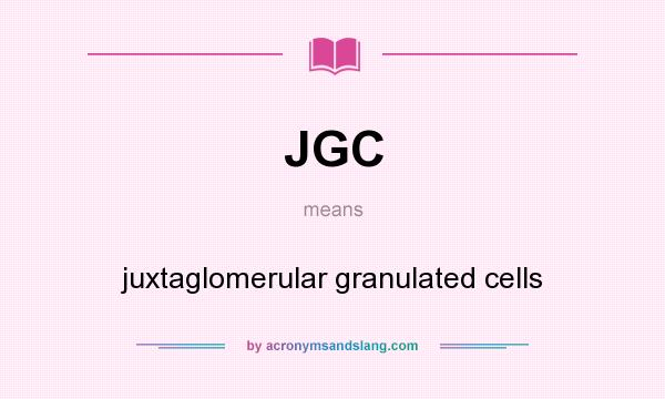 What does JGC mean? It stands for juxtaglomerular granulated cells