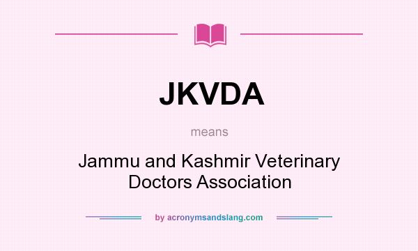 What does JKVDA mean? It stands for Jammu and Kashmir Veterinary Doctors Association