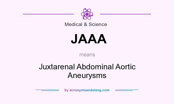 What does JAAA mean? It stands for Juxtarenal Abdominal Aortic Aneurysms