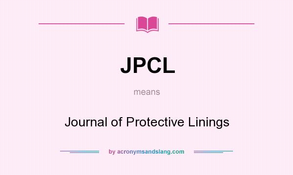 What does JPCL mean? It stands for Journal of Protective Linings