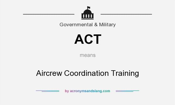 What does ACT mean? It stands for Aircrew Coordination Training