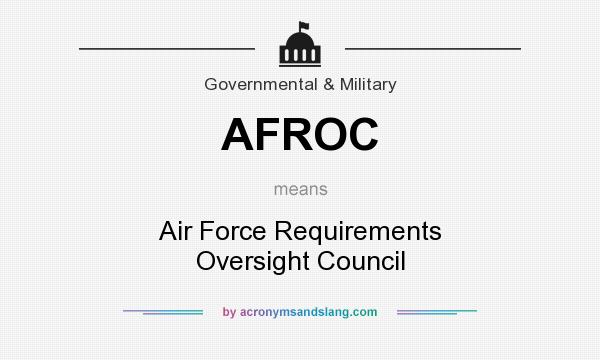 What does AFROC mean? It stands for Air Force Requirements Oversight Council