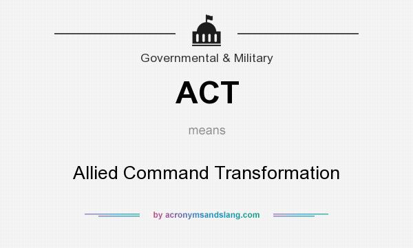 What does ACT mean? It stands for Allied Command Transformation