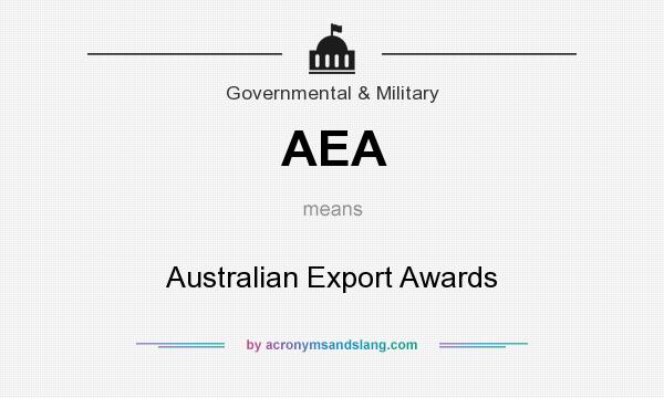 What does AEA mean? It stands for Australian Export Awards