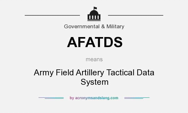 What does AFATDS mean? It stands for Army Field Artillery Tactical Data System