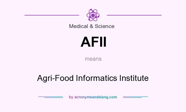 What does AFII mean? It stands for Agri-Food Informatics Institute