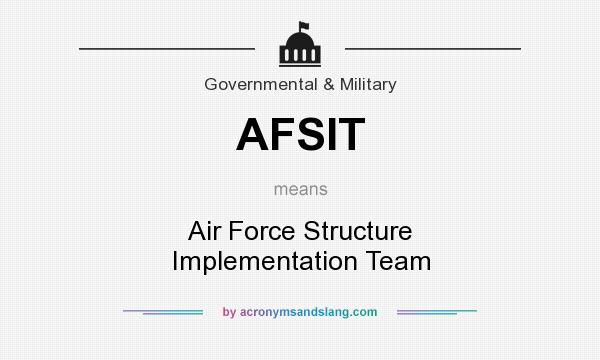 What does AFSIT mean? It stands for Air Force Structure Implementation Team