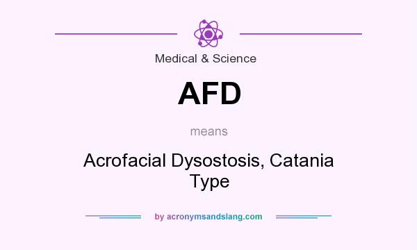What does AFD mean? It stands for Acrofacial Dysostosis, Catania Type