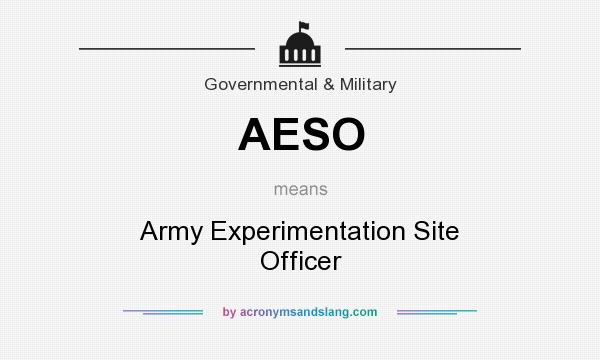 What does AESO mean? It stands for Army Experimentation Site Officer