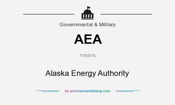 What does AEA mean? It stands for Alaska Energy Authority