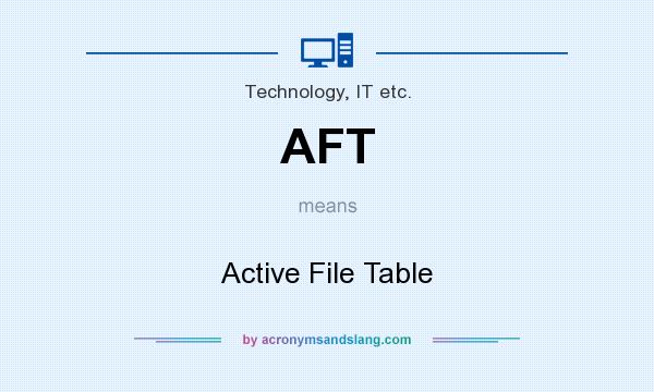 What does AFT mean? It stands for Active File Table