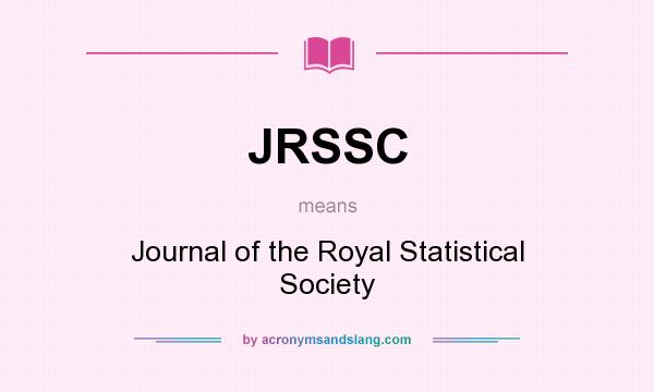 What does JRSSC mean? It stands for Journal of the Royal Statistical Society