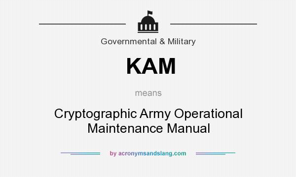 What does KAM mean? It stands for Cryptographic Army Operational Maintenance Manual