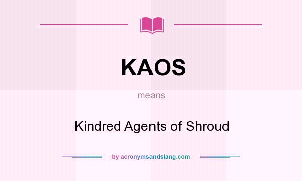 What does KAOS mean? It stands for Kindred Agents of Shroud