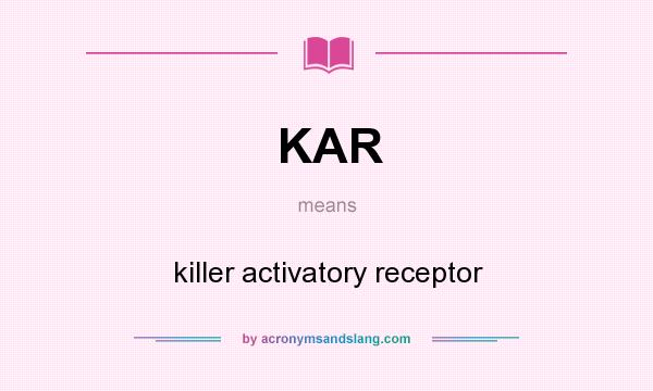 What does KAR mean? It stands for killer activatory receptor