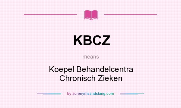 What does KBCZ mean? It stands for Koepel Behandelcentra Chronisch Zieken