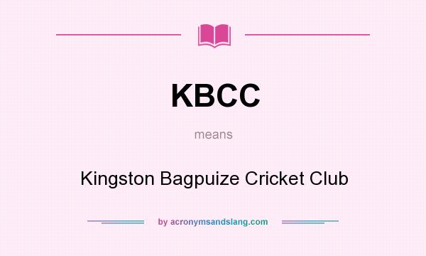 What does KBCC mean? It stands for Kingston Bagpuize Cricket Club