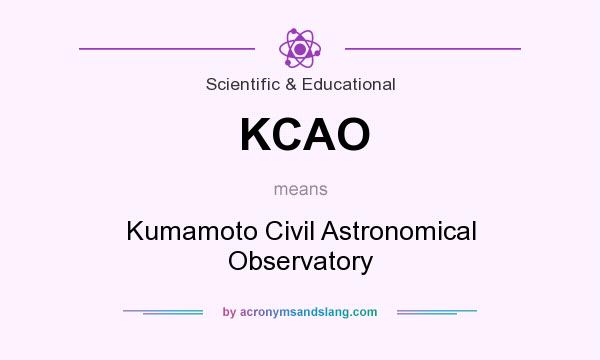 What does KCAO mean? It stands for Kumamoto Civil Astronomical Observatory