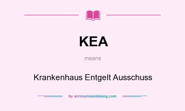 What does KEA mean? It stands for Krankenhaus Entgelt Ausschuss
