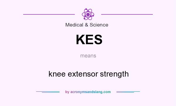 What does KES mean? It stands for knee extensor strength