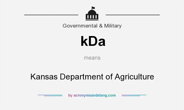What does kDa mean? It stands for Kansas Department of Agriculture